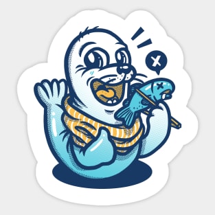 Seal and Raw Fish Colored Sticker